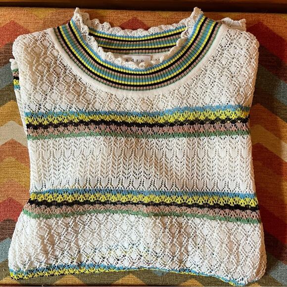 Sandro Mesh / Lace Top - Picture 2 of 10